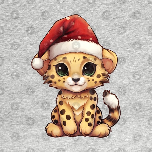 Cheetah in Santa Hat by Chromatic Fusion Studio